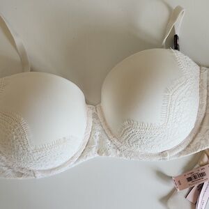 Victoria's Secret Dream Angels Multi-way Cream Lace Bra
